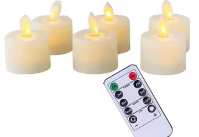6 velas realistas sem chama com comando | Filindra