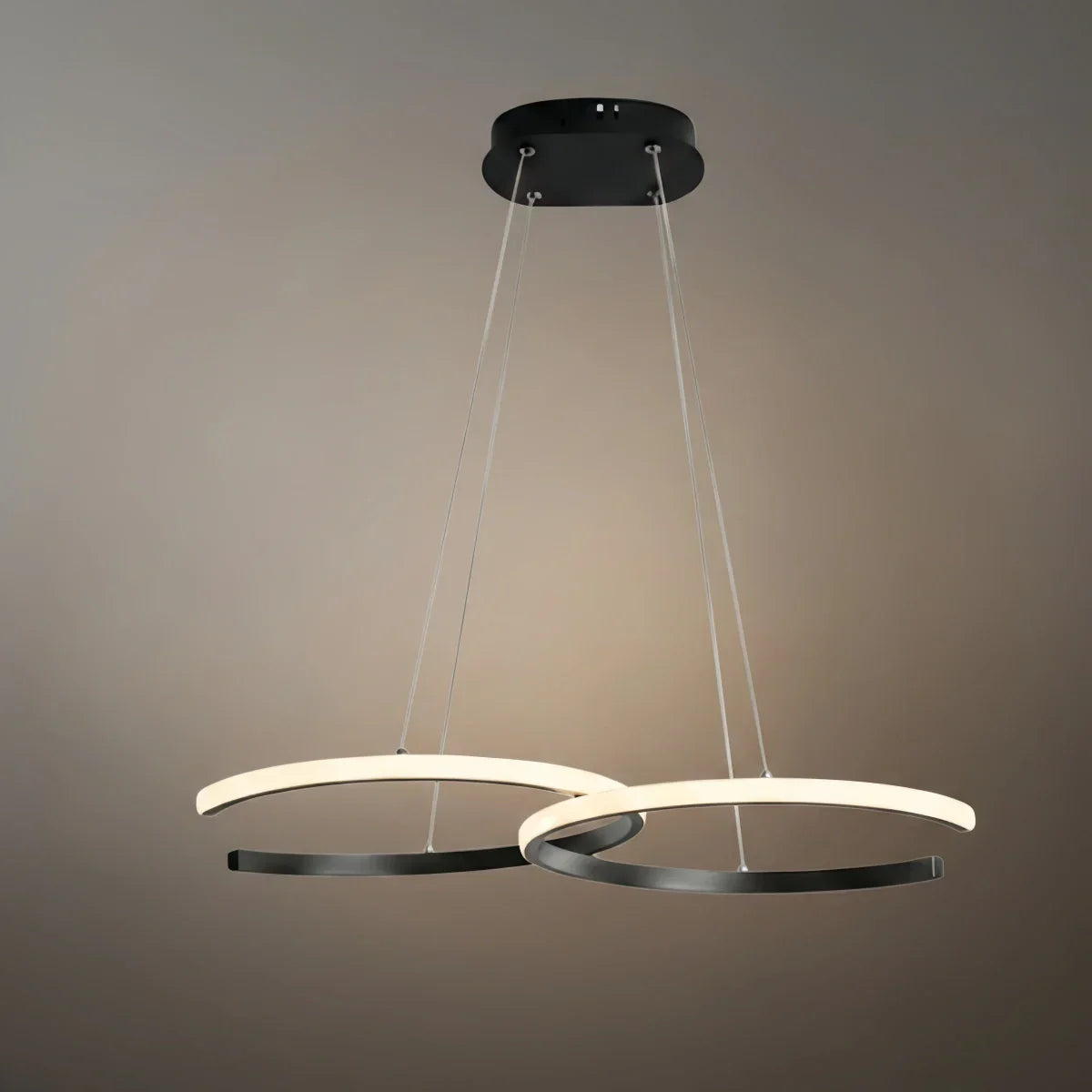 Moderne dimbare hanglamp – Metaal & silica gel ring eetkamer - Flindria