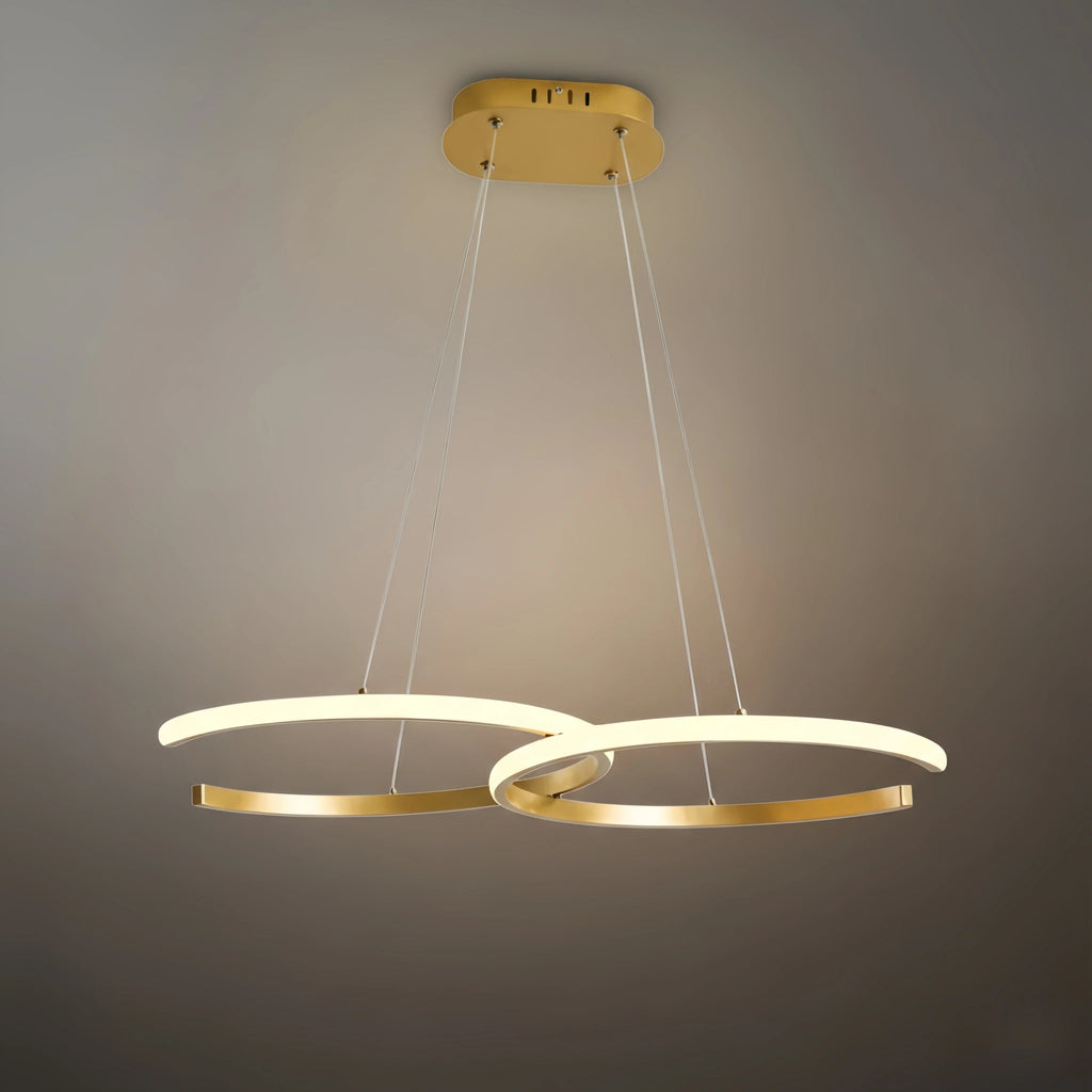 Moderne dimbare hanglamp – Metaal & silica gel ring eetkamer - Flindria