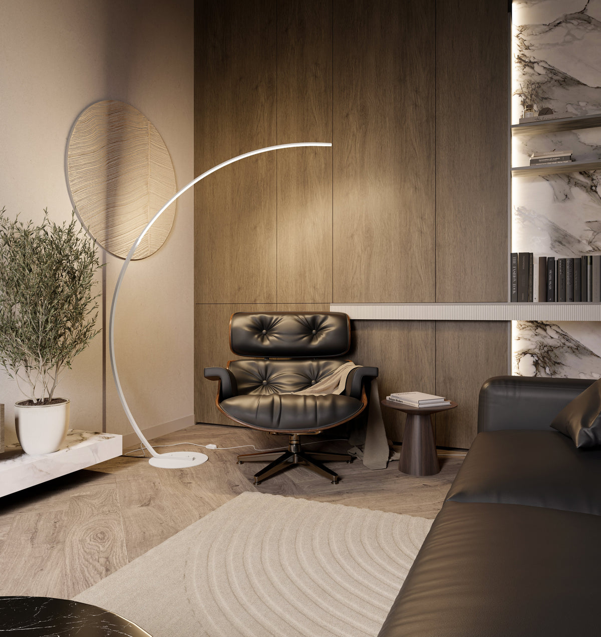 LumiFloor LED-golvlampa — dimbar belysning på 2700K, fotströmbrytare