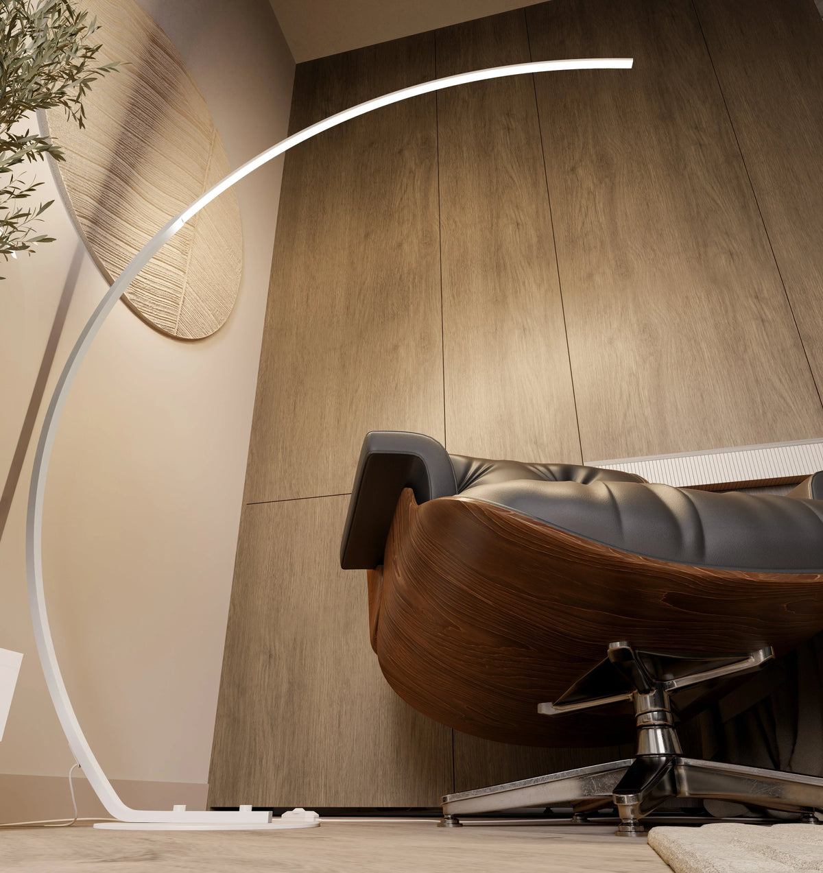 LumiFloor LED-golvlampa — dimbar belysning på 2700K, fotströmbrytare
