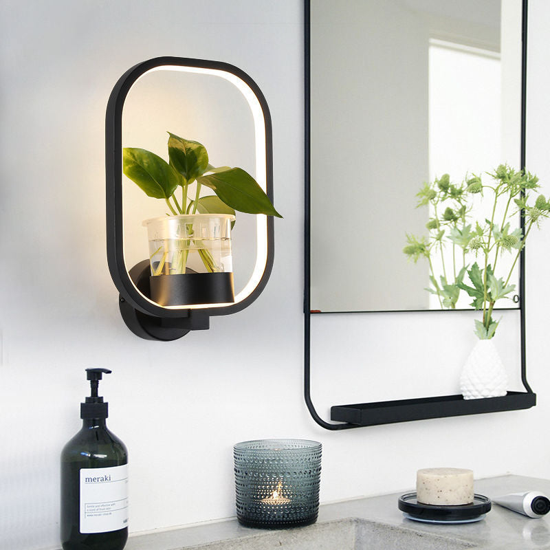 VerdantGlow Wall Light Planter Glass Plant Vessel Gallery Decor