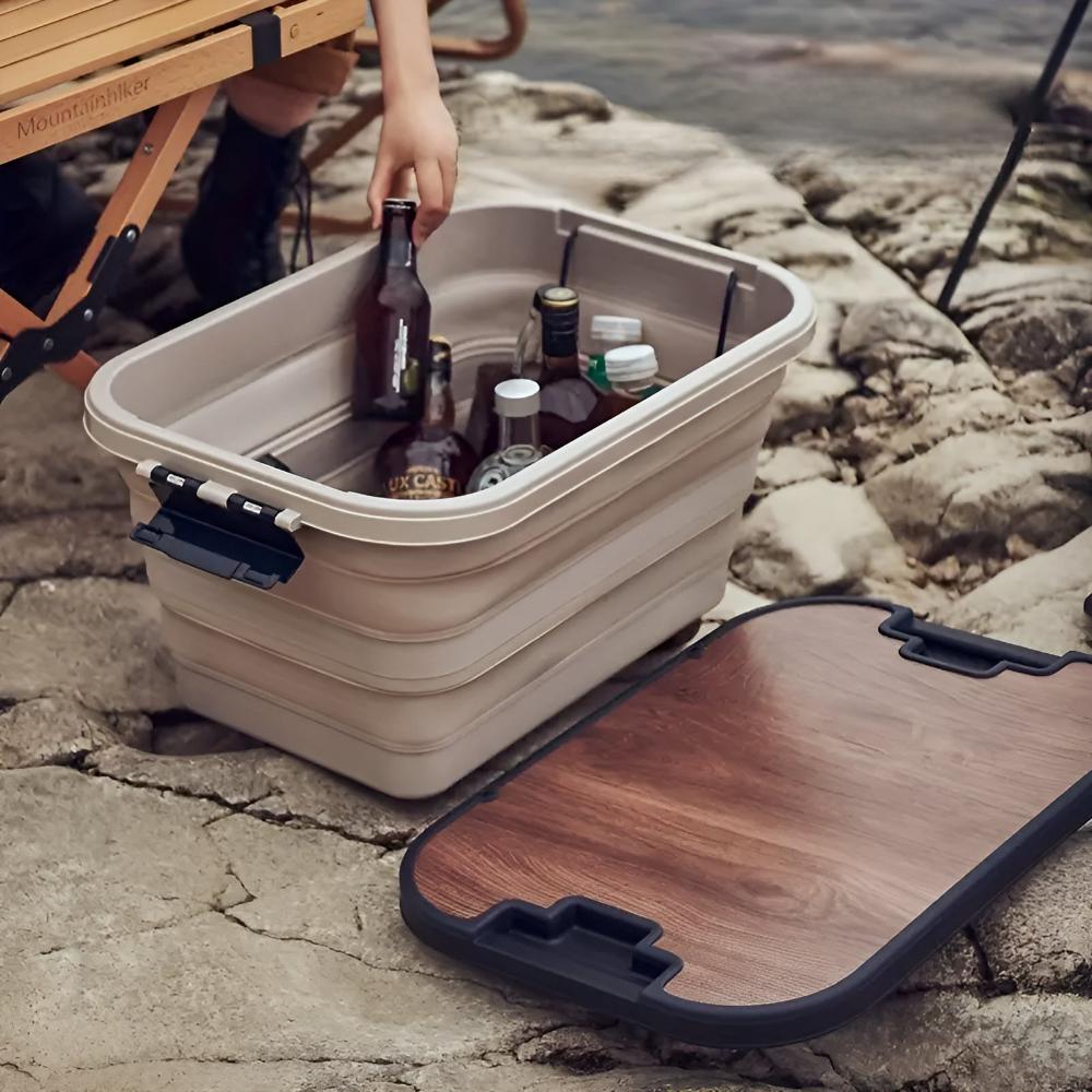 Cutie pliabilă de depozitare pentru camping - recipient pliabil pentru echipament de exterior