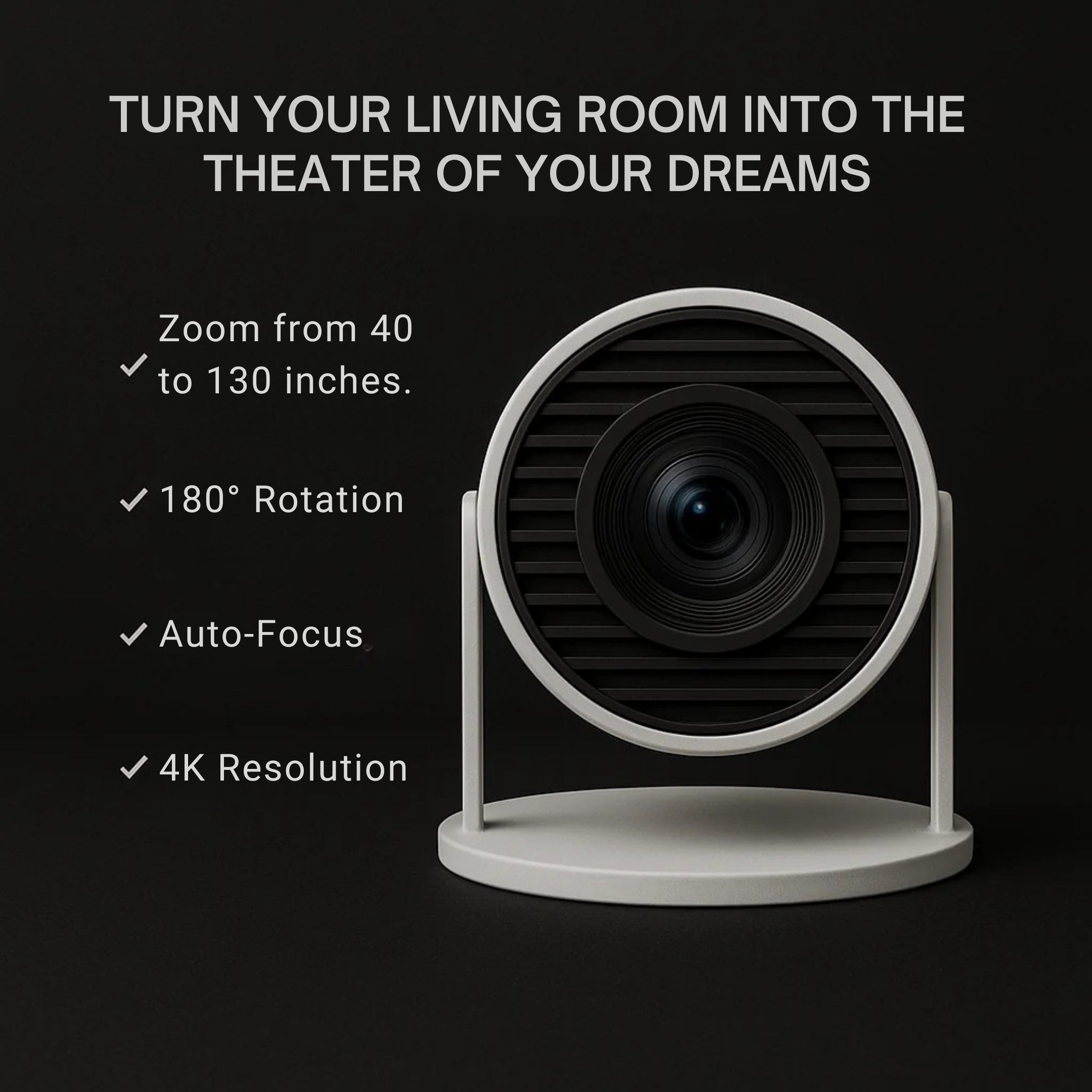 Smart Projector Portable Mini With Built In Streaming Apps For Home Cinema