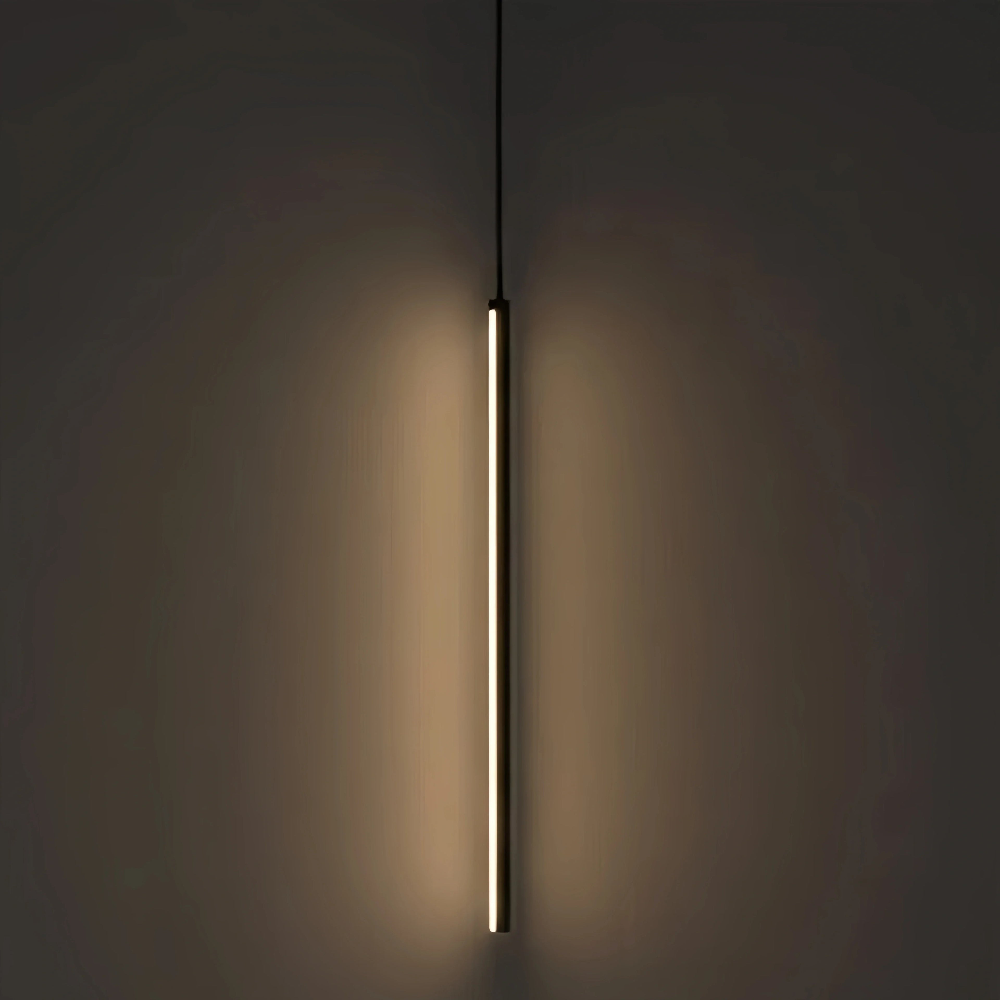 Minimalist Linear Pendant Light Black Metal Lamp for Bedroom - Flindria