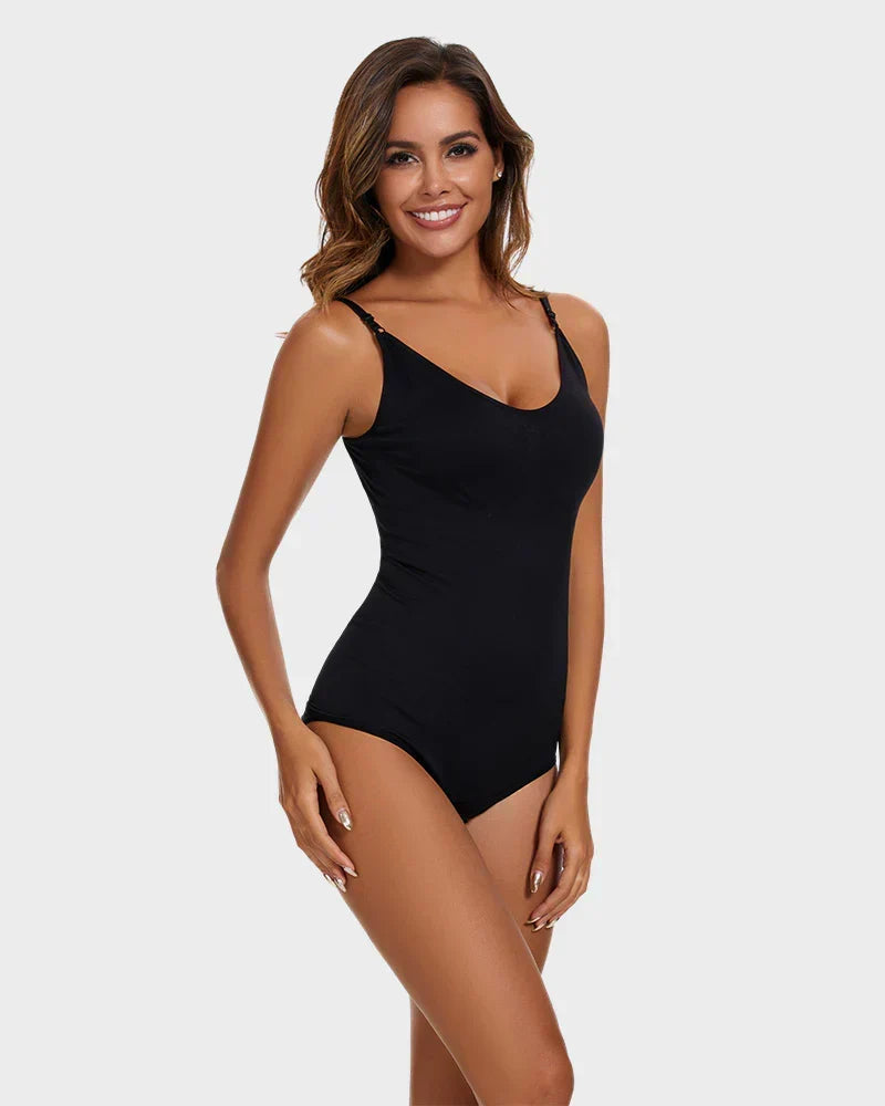 Figurformender Body — Power-Mesh, bügelloser BH