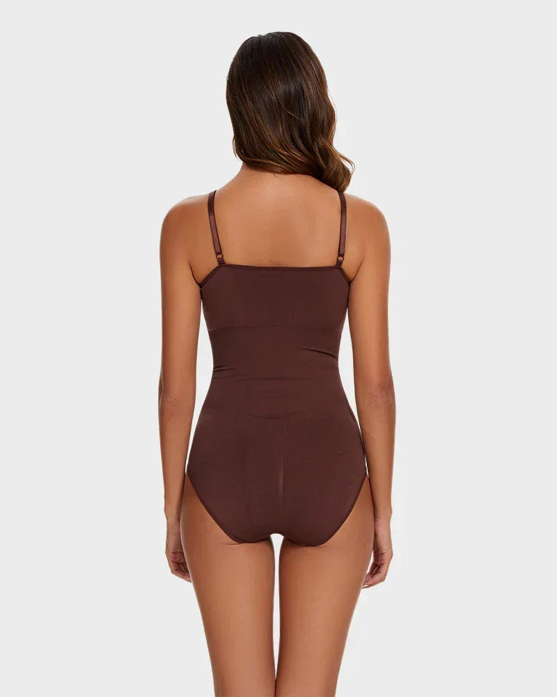 Figurformender Body — Power-Mesh, bügelloser BH