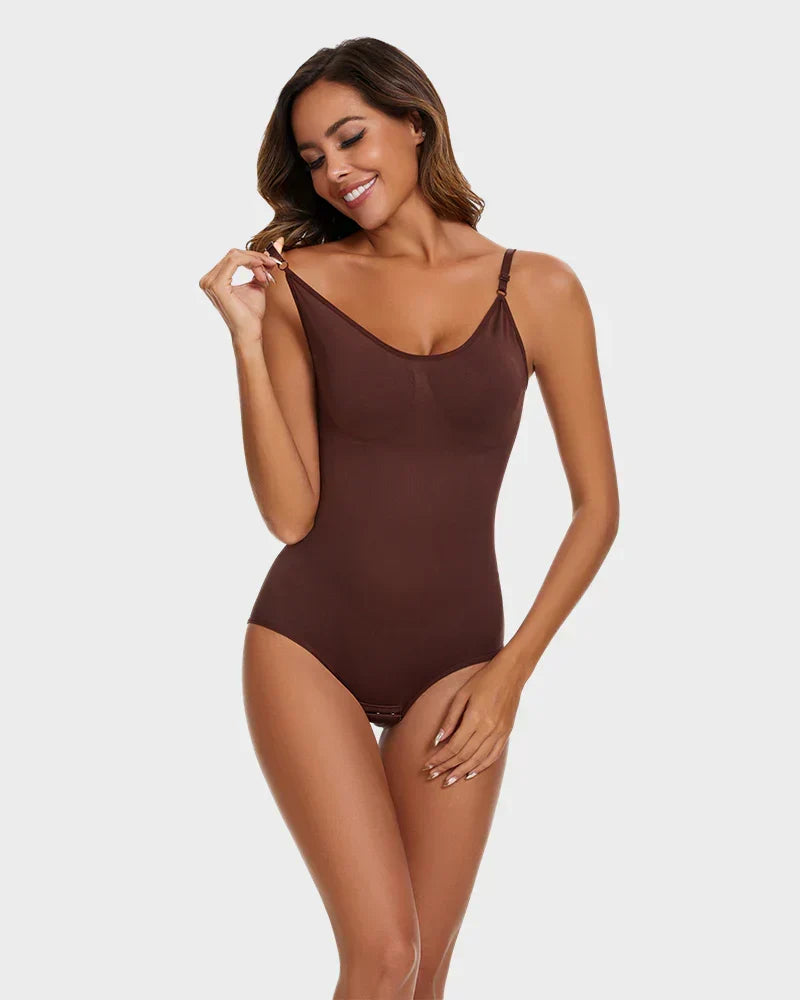 Figurformender Body — Power-Mesh, bügelloser BH