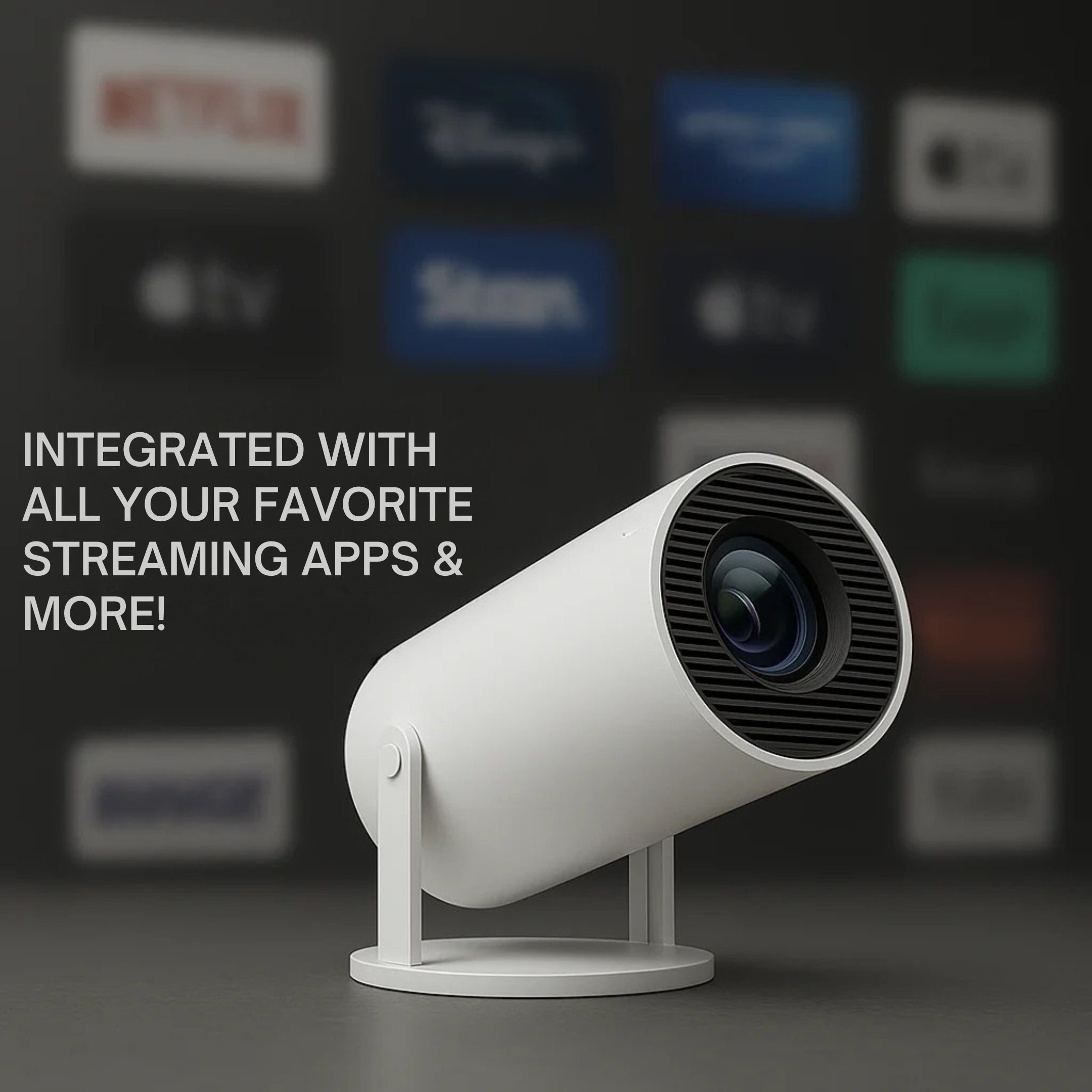 Smart Projector Portable Mini With Built In Streaming Apps For Home Cinema
