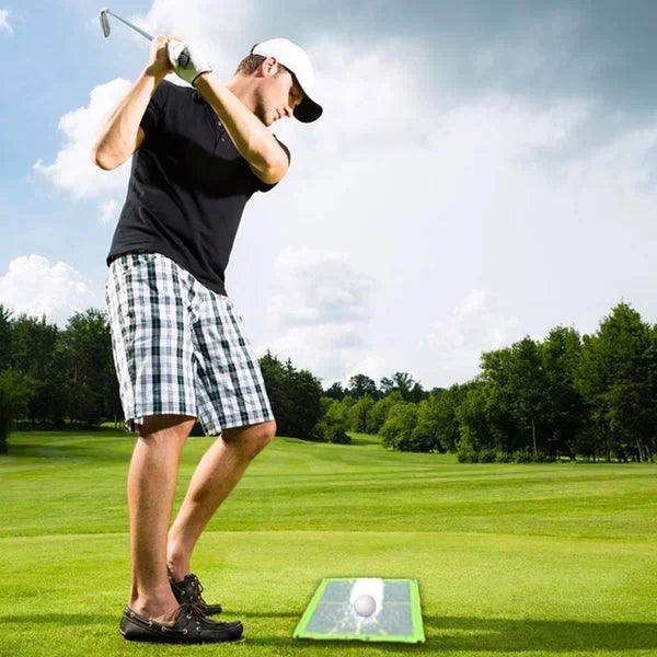 Mata treningowa do swingu golfowego — natychmiastowa informacja zwrotna o uderzeniu i kontakcie z piłką