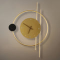 Lámpara de pared Art Deco – Diseño inspirado en reloj negro/dorado para sala - Flindria