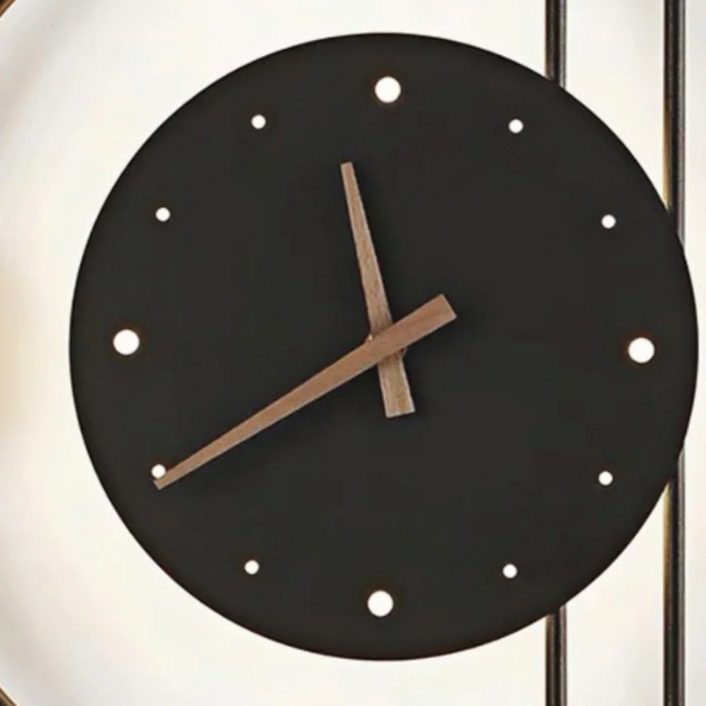 Lámpara de pared Art Deco – Diseño inspirado en reloj negro/dorado para sala - Flindria