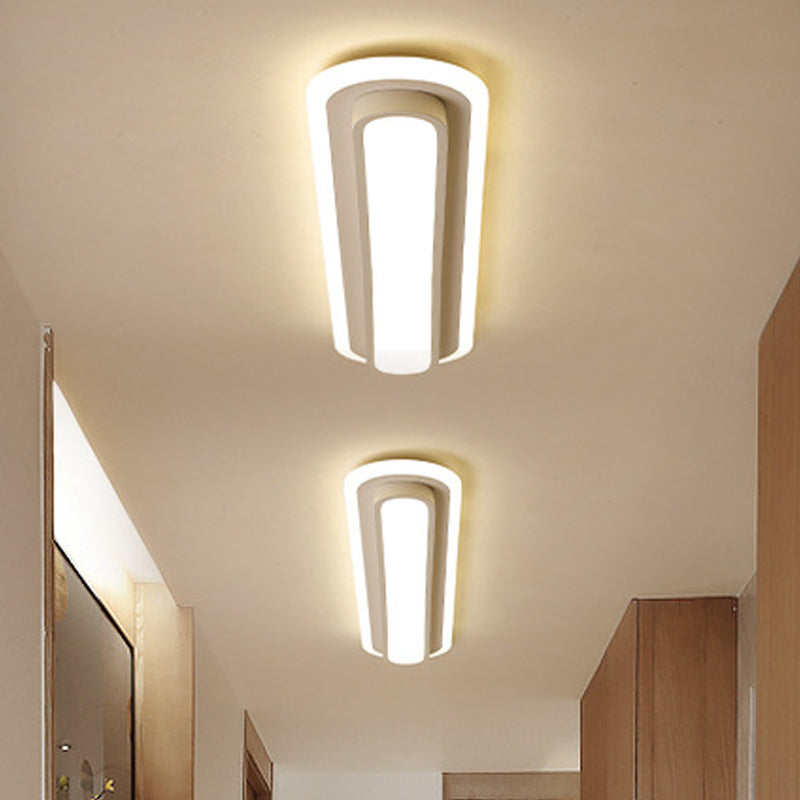 Oval LED Ceiling Light Black/White — Acrylic Diffuser