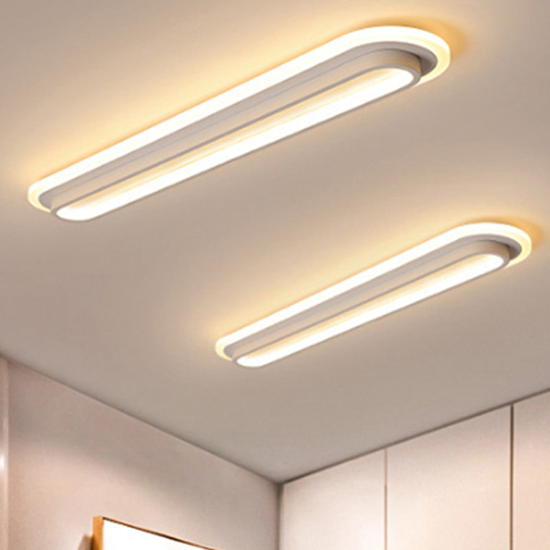 Oval LED Ceiling Light Black/White — Acrylic Diffuser