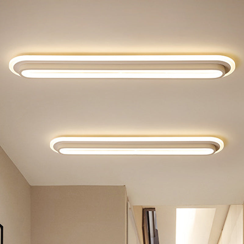 Oval LED Ceiling Light Black/White — Acrylic Diffuser