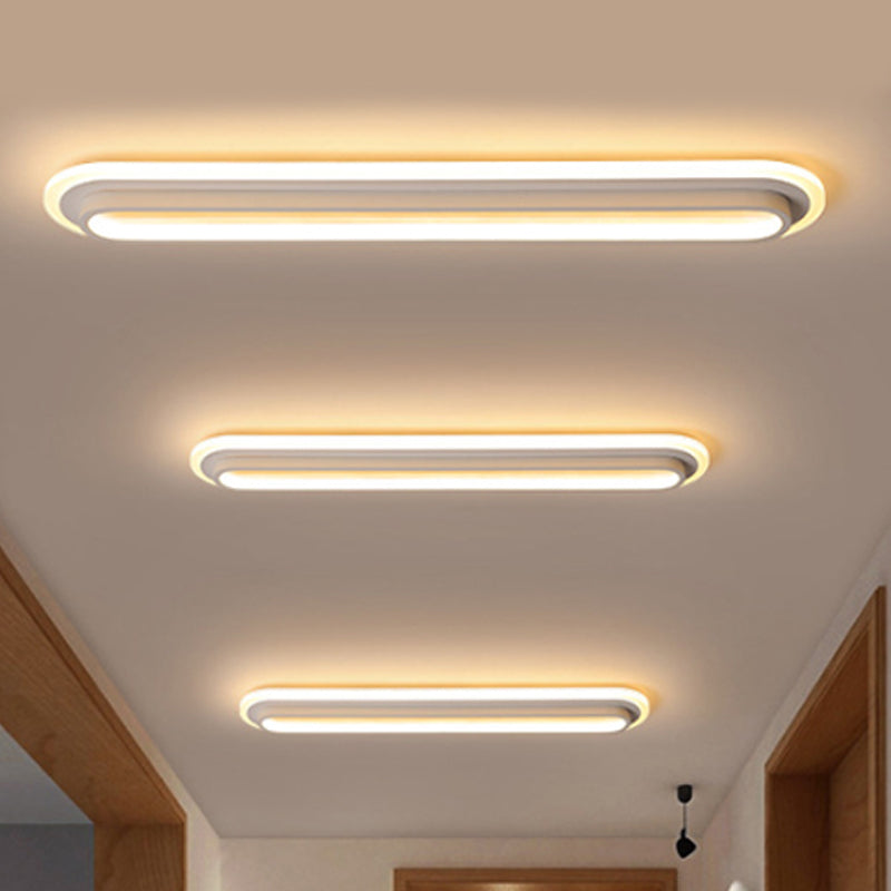 Oval LED Ceiling Light Black/White — Acrylic Diffuser