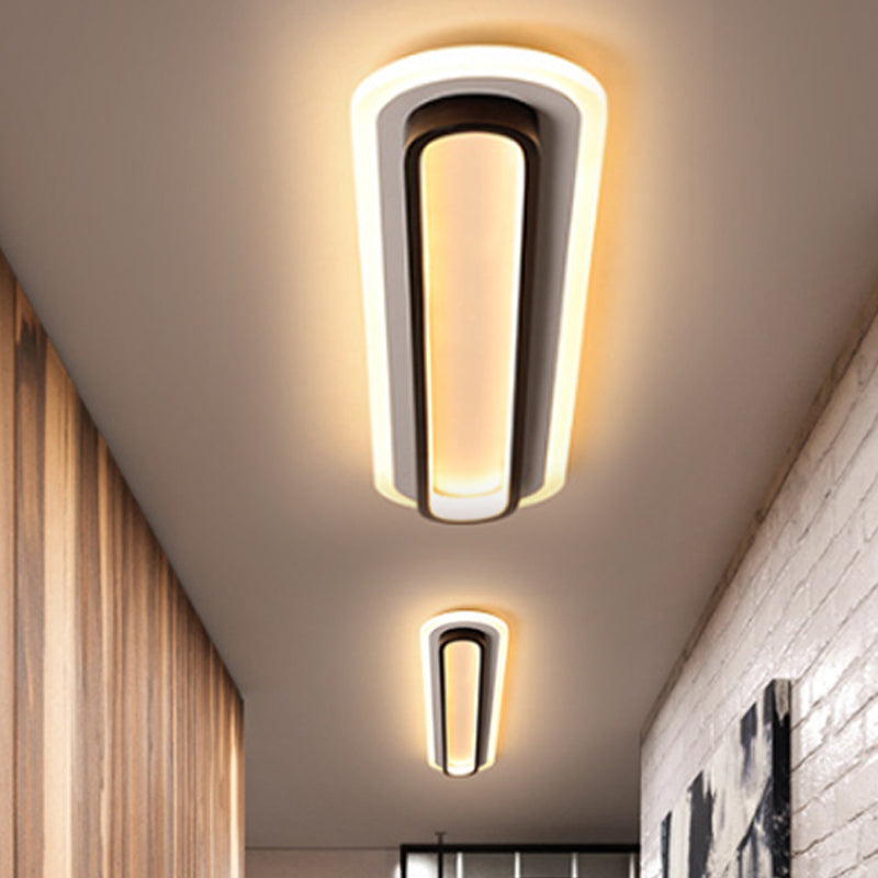 Oval LED Ceiling Light Black/White — Acrylic Diffuser