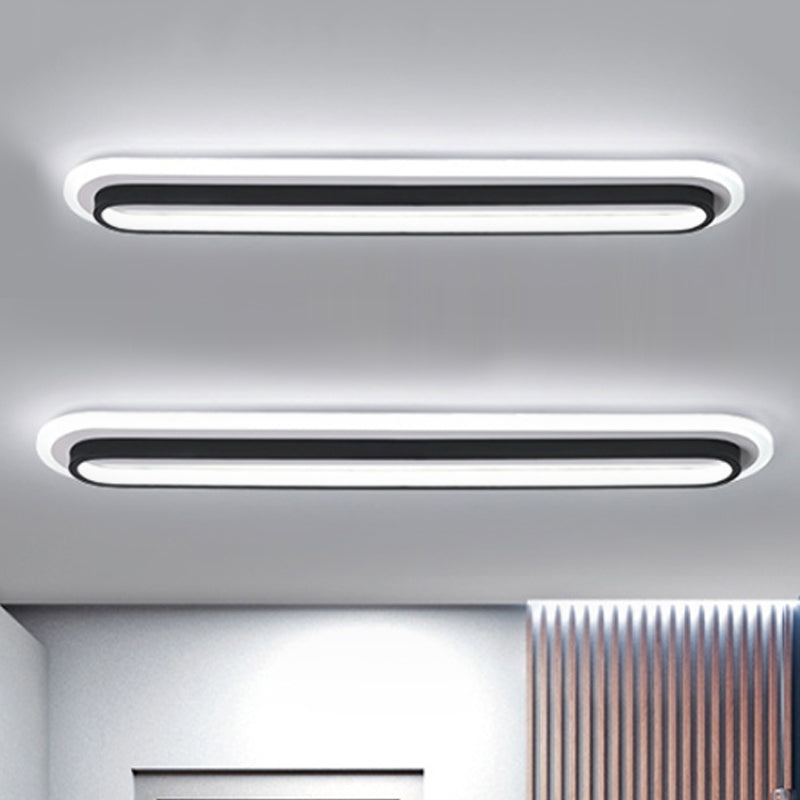 Oval LED Ceiling Light Black/White — Acrylic Diffuser