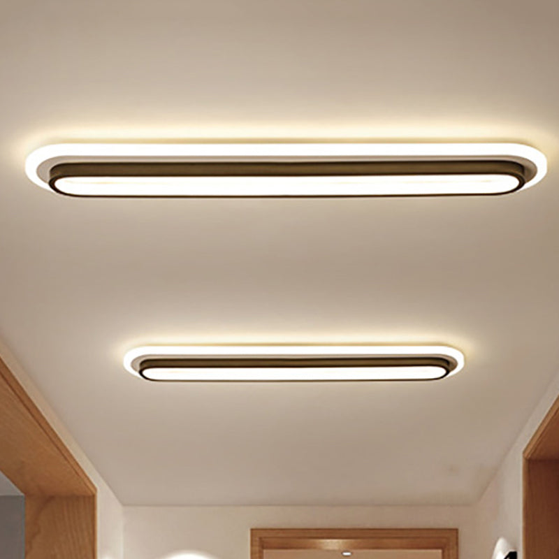 Oval LED Ceiling Light Black/White — Acrylic Diffuser