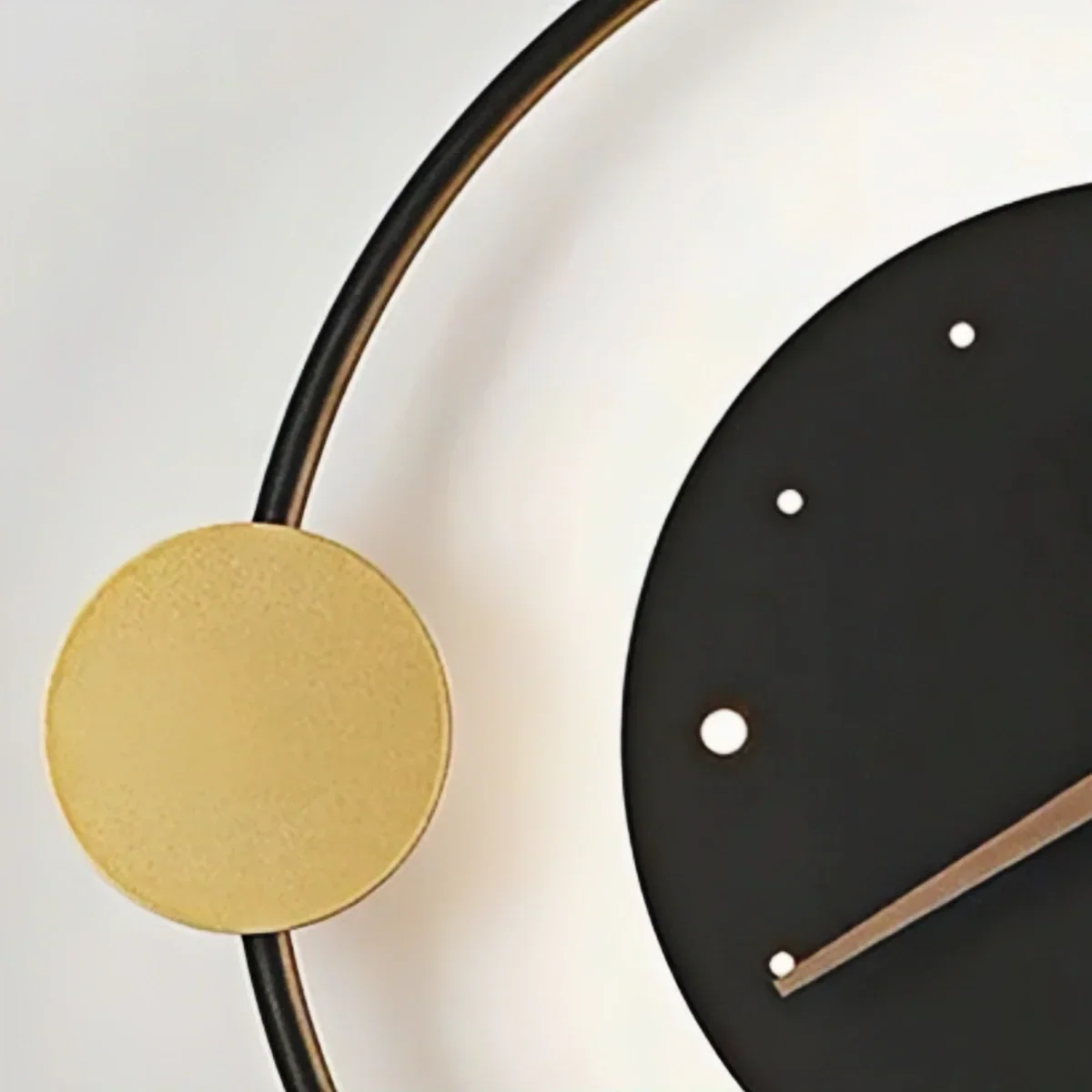 Lámpara de pared Art Deco – Diseño inspirado en reloj negro/dorado para sala - Flindria