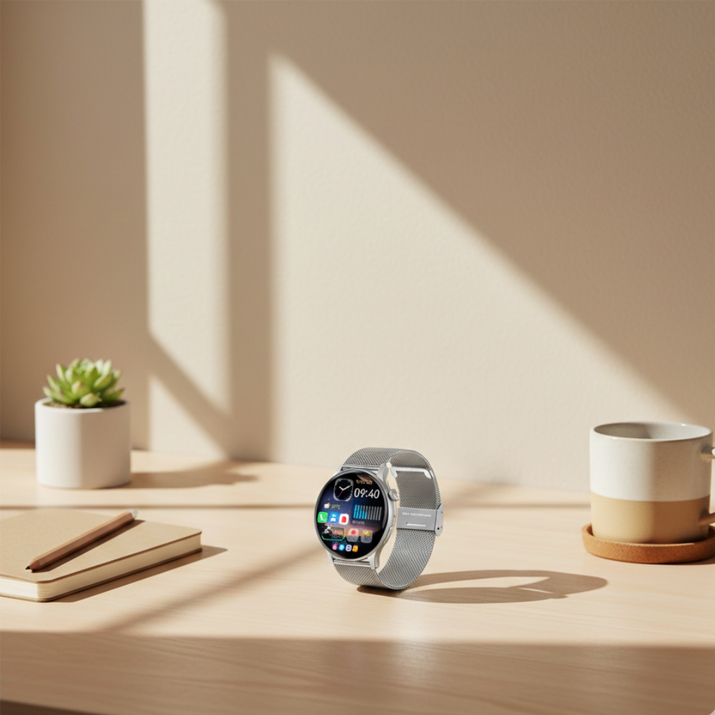 Wodoodporny damski smartwatch AMOLED — funkcja rozmów przez Bluetooth