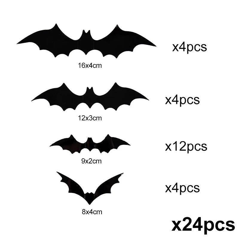 3D PVCハロウィンコウモリ壁用ステッカー | Filindra