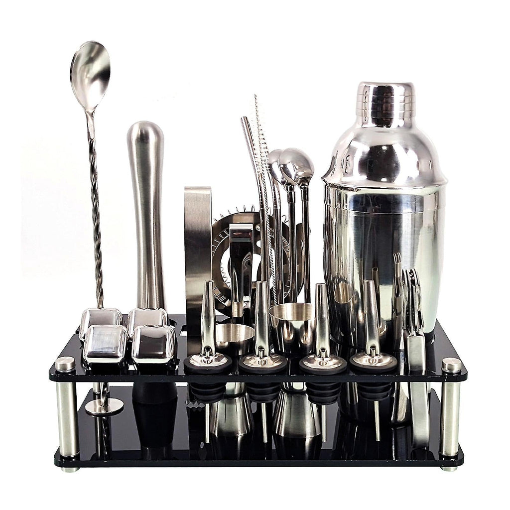 Ensemble de shaker à cocktails Martini en acier inoxydable 23PCS/SET avec support