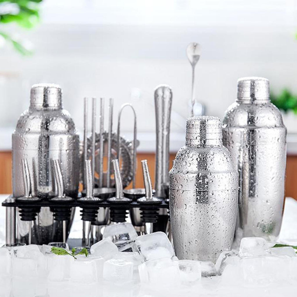 Ensemble de shaker à cocktails Martini en acier inoxydable 23PCS/SET avec support