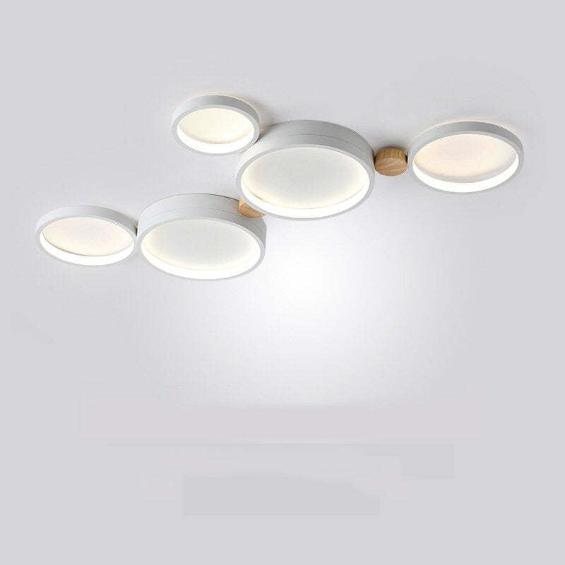 Plafonnier en métal blanc et gris NovaLumen — Design contemporain