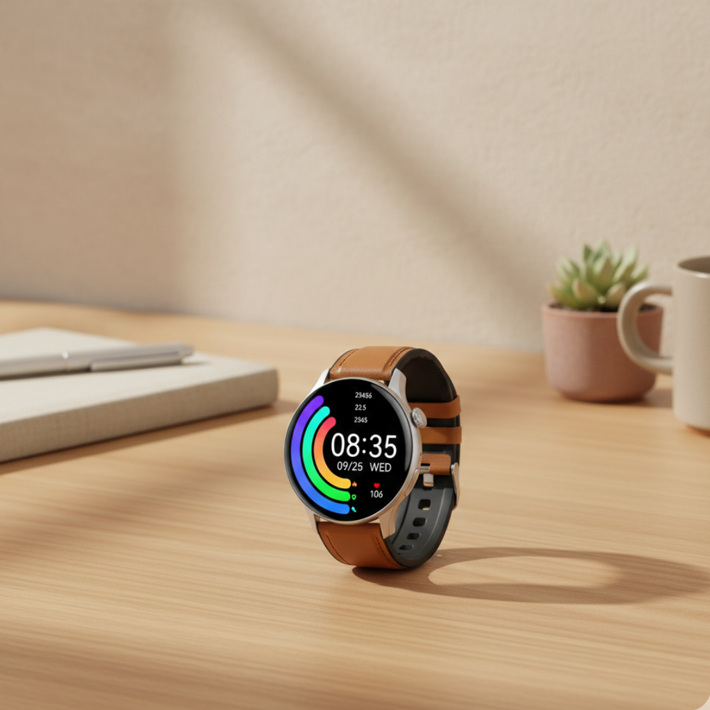 Wodoodporny damski smartwatch AMOLED — funkcja rozmów przez Bluetooth