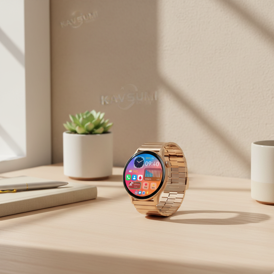 Wodoodporny damski smartwatch AMOLED — funkcja rozmów przez Bluetooth