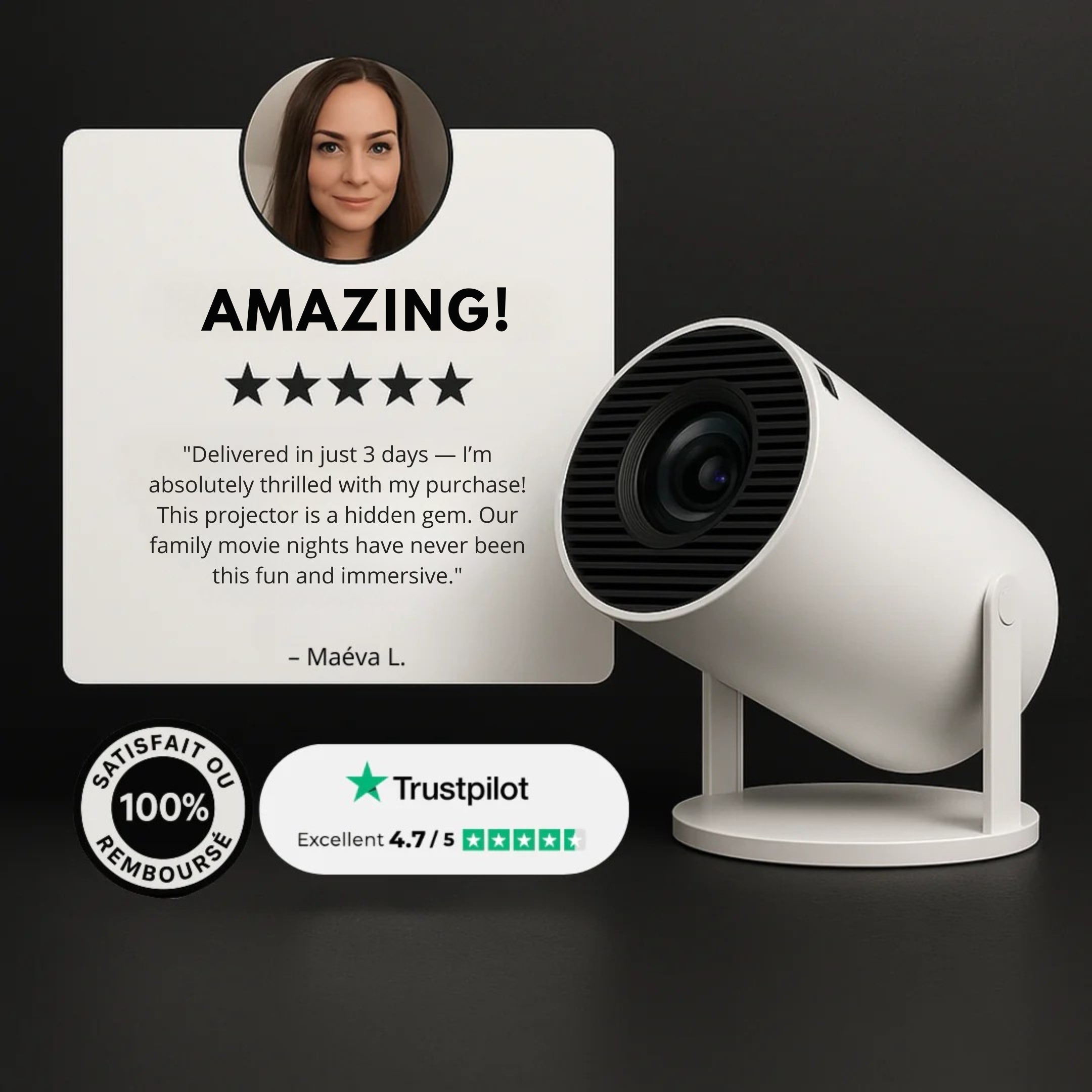 Smart Projector Portable Mini With Built In Streaming Apps For Home Cinema
