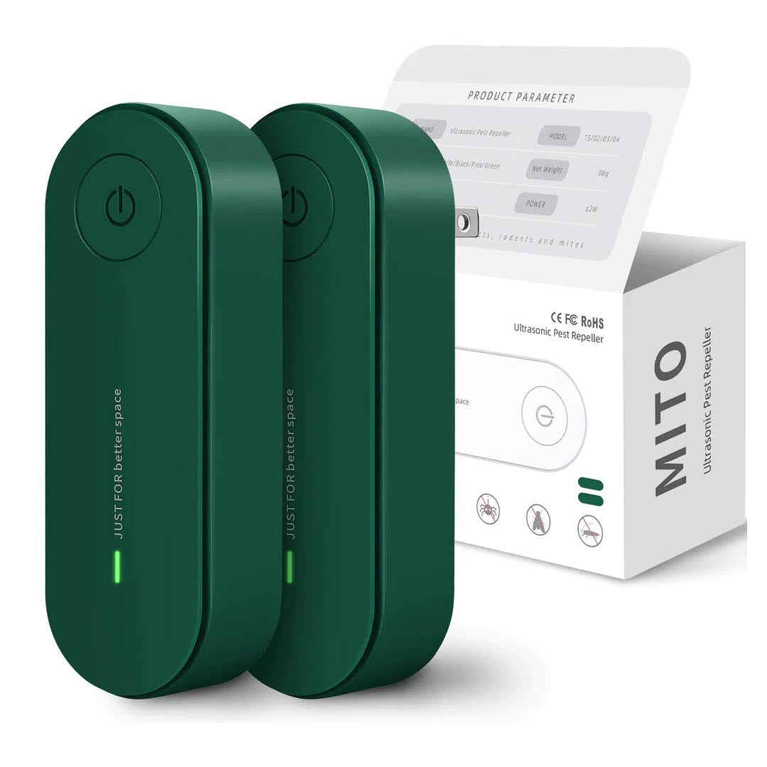 Lot de 2 répulsifs à moustiques à ultrasons — Dispositifs électroniques anti-insectes à brancher