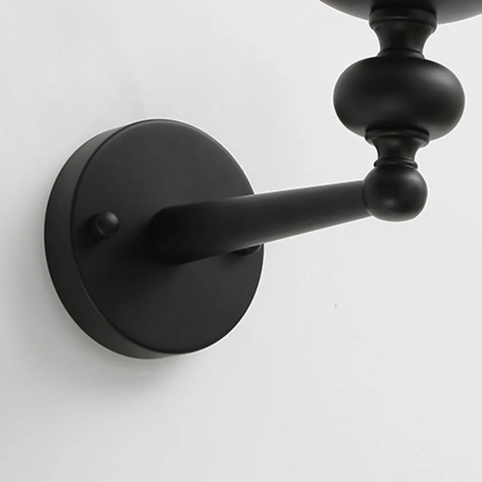 Vintage Black Chandelier - Convertible Wall/Pendant Light with Glass Dining Room - Flindria