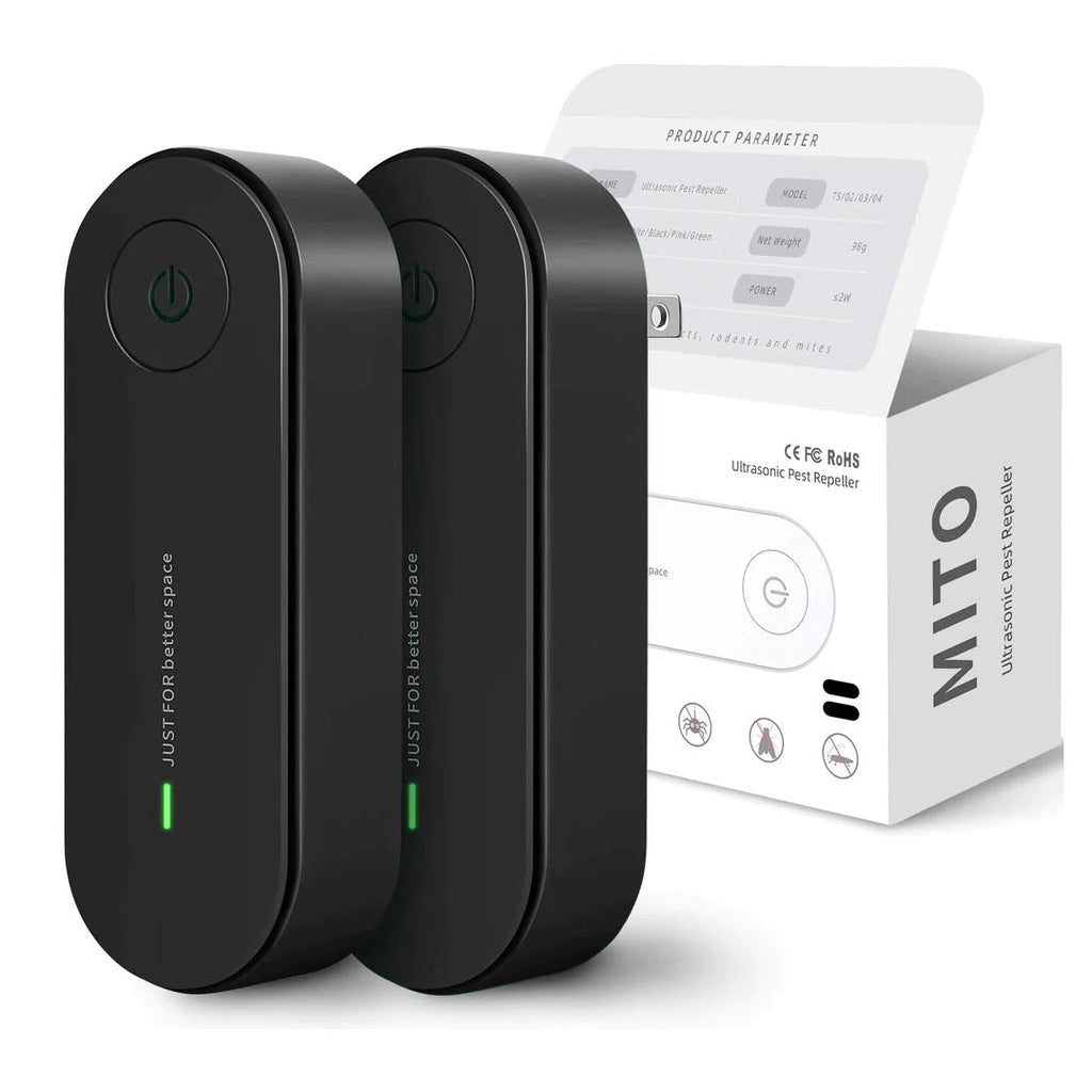 Lot de 2 répulsifs à moustiques à ultrasons — Dispositifs électroniques anti-insectes à brancher