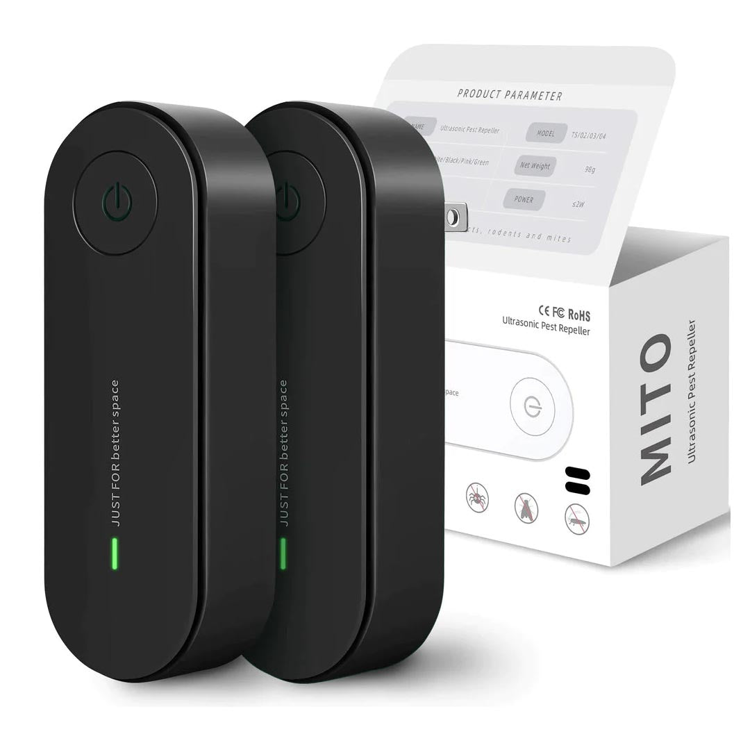 Lot de 2 répulsifs à moustiques à ultrasons — Dispositifs électroniques anti-insectes à brancher