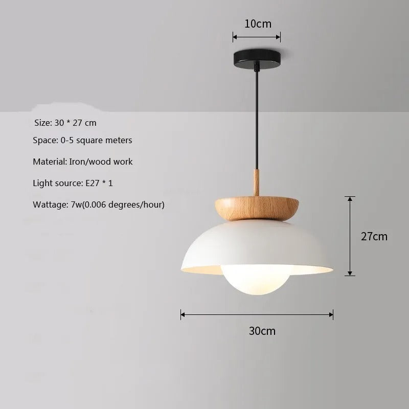 NordicLume Minimalist Ceiling Light With Wood Iron Finish