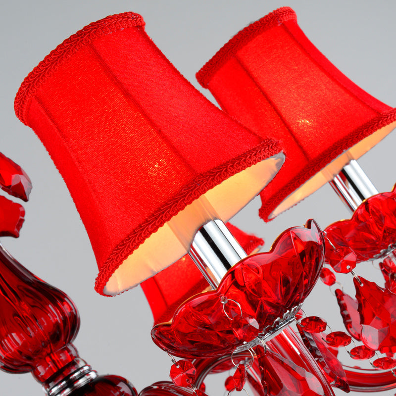 Modern Red Crystal Chandelier — Elegant Statement Lighting