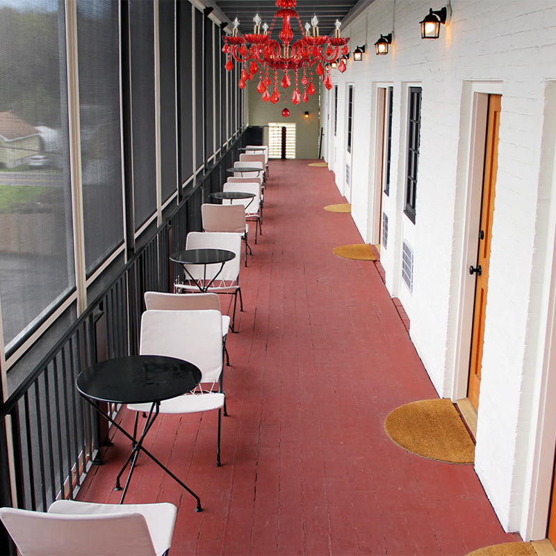 Modern Red Crystal Chandelier — Elegant Statement Lighting