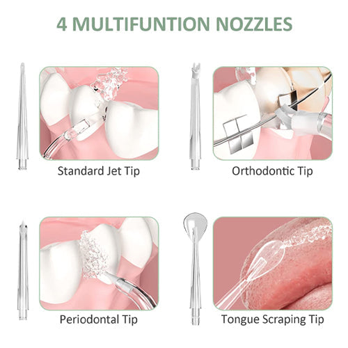 Cordless 4-in-1 Dental Water Flosser — 4 Jet Tips