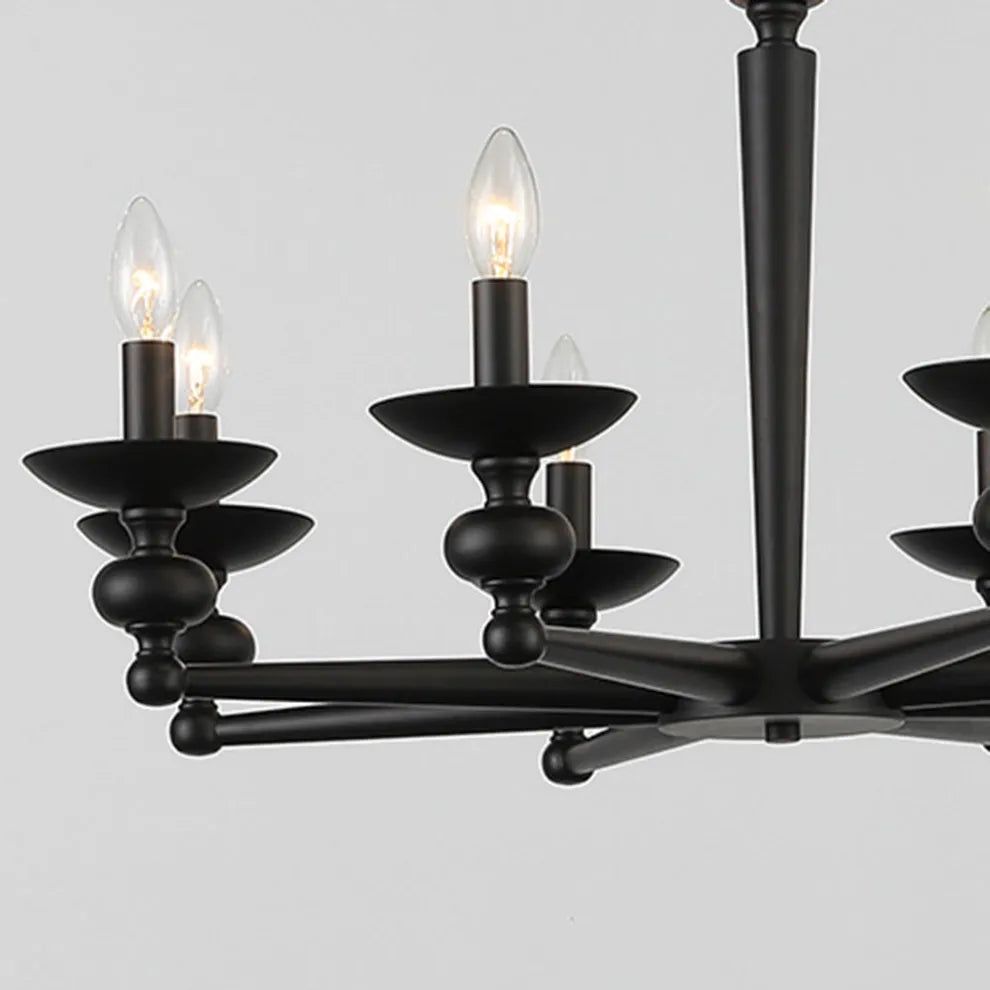 Candelabro vintage negro - Lámpara convertible de pared/colgante con vidrio para comedor - Flindria