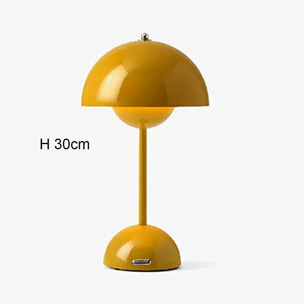 Lampe de table nordique en forme de champignon avec LED — Éclairage sans fil rechargeable