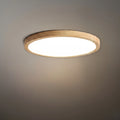 Wabi-sabi Modern Round Dimmable Ceiling Light – Wood/Acrylic for Living Room - Flindria