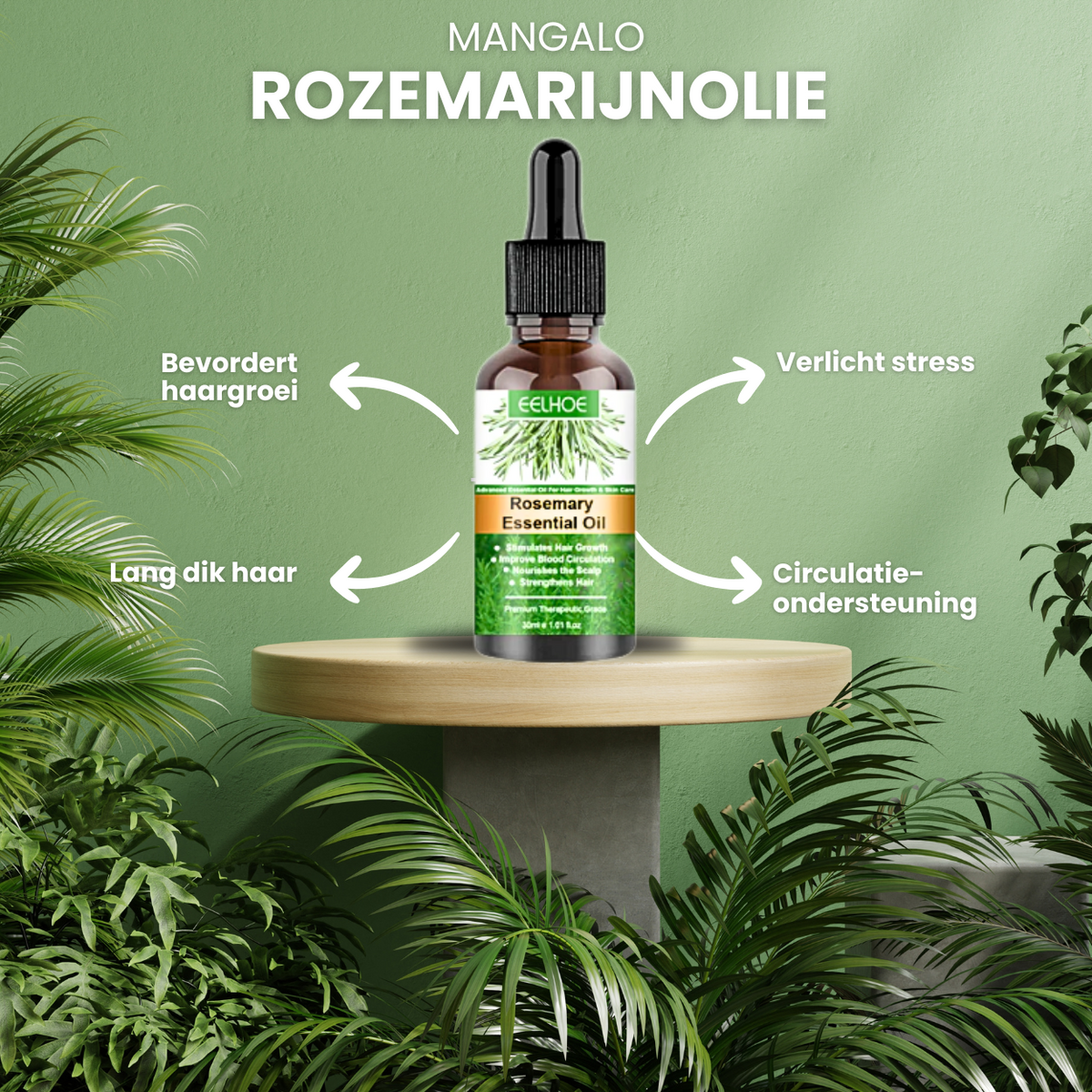 Aceite de romero para el crecimiento del cabello — tratamiento refrescante para el cuero cabelludo