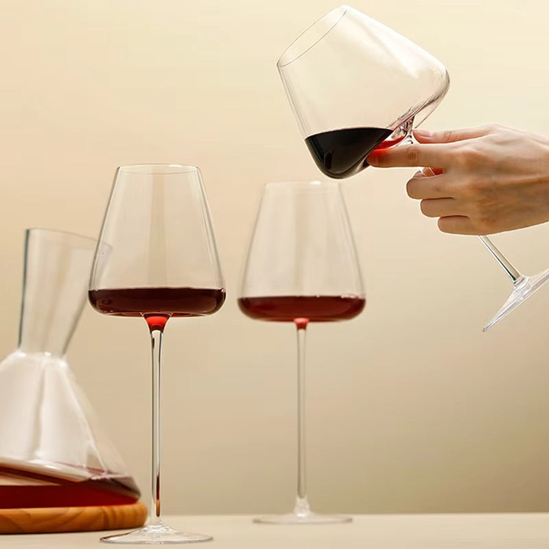Handgemaakte kristallen wijn- en champagneglazen — sets van 2, 4 en 6, 4 maten