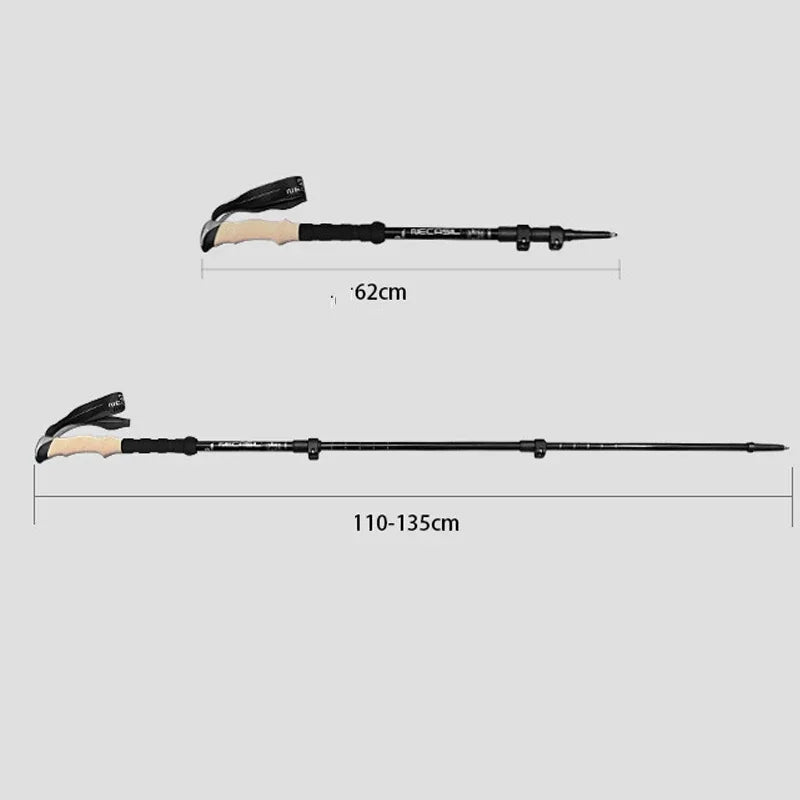 2PCS ultraleichte Trekkingstöcke, 135CM — Aluminium, EVA-Griff mit Schnellverschluss