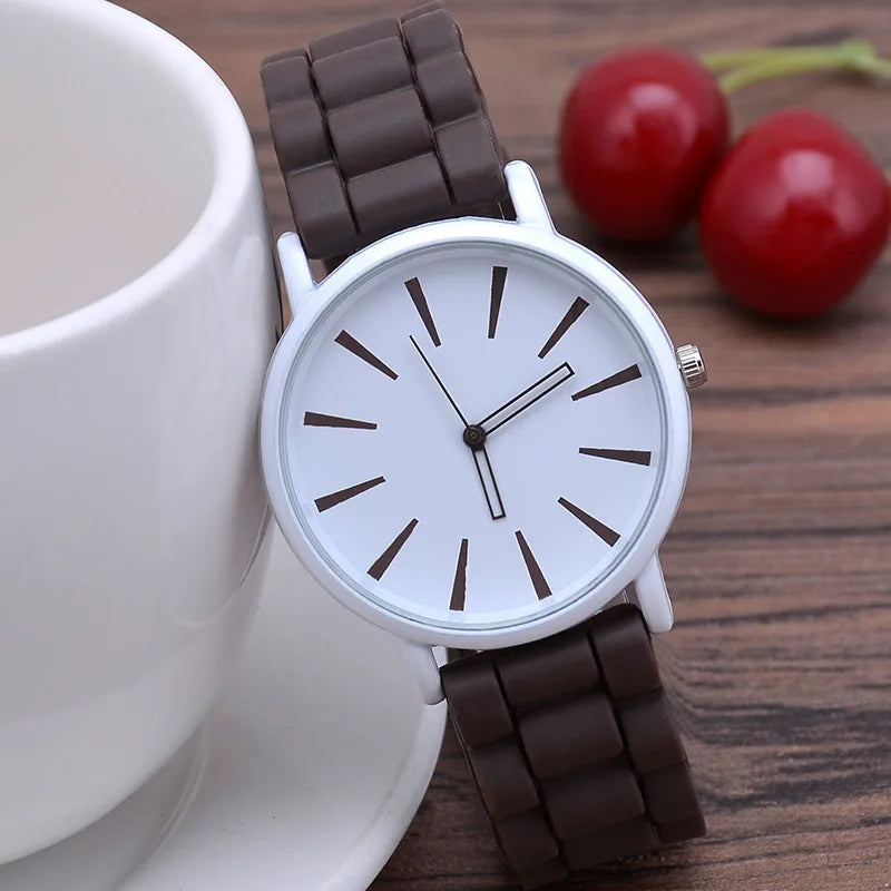 Náramkové hodinky KairoHue Quartz se silikonovým řemínkem, minimalistickým designem a zapínáním na přezku