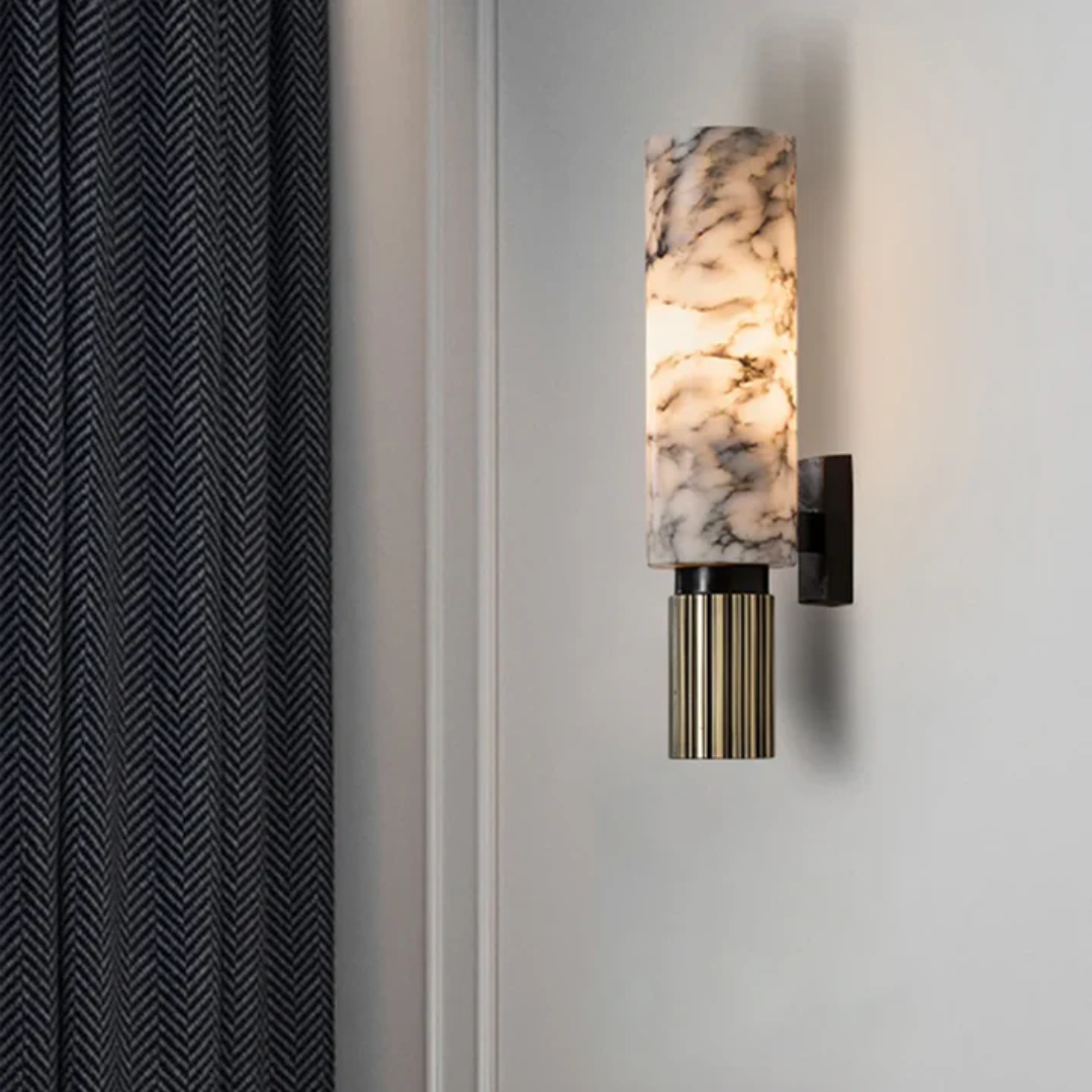 AureaLume LED Copper Marble Wall Sconce For Bedroom And Living Room