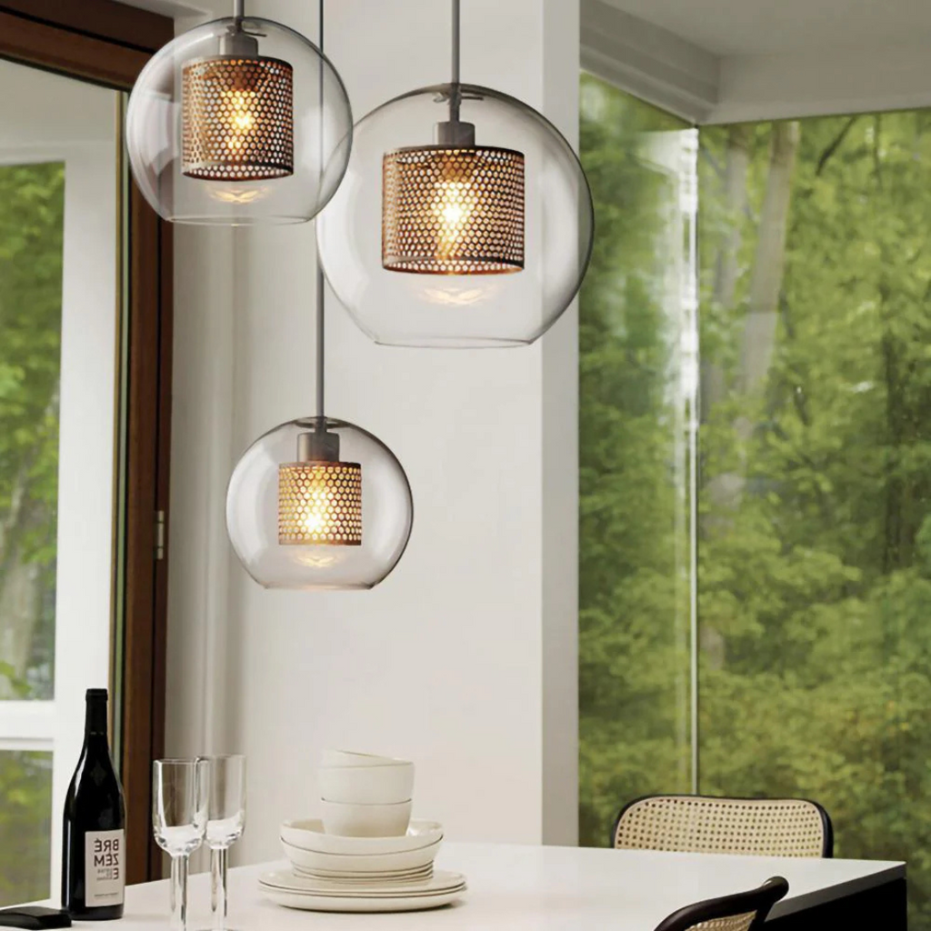 Lyrael Glas Pendelleuchte für Esszimmer im Vintage-Stil