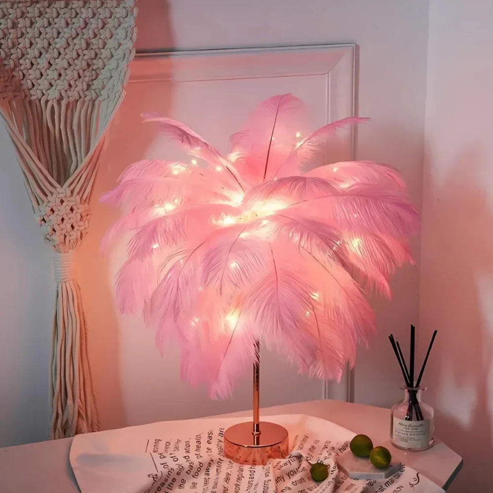 Aurora Feather Lamp — Elegant Soft-Glow Accent Lighting